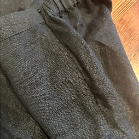 Posse Tia tailored linen flared pants black medium elastic back waist - Picture 5 of 11